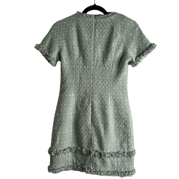 Laizo sage green mini tweed dress size medium - Picture 2 of 11